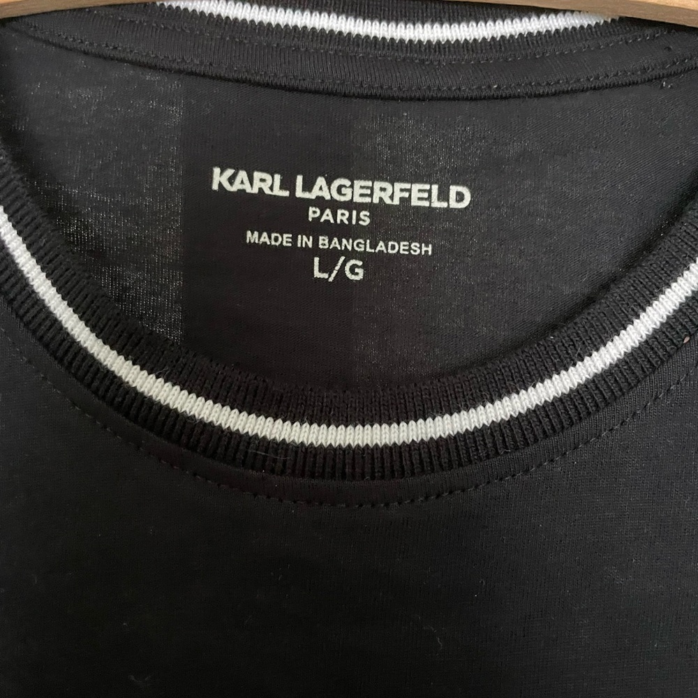 Karl Lagerfeld black shirt, size large unisex.